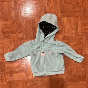 Carter's Aqua Hoodie with Bear Face